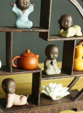 新中式展桌示架F8756767小件实木博古架客厅玄关办摆室公柜子家居