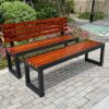 Outdoor park chair backrest bench waterproof anti-corrosion wood outdoor bench seat leisure simple outdoor rest bench