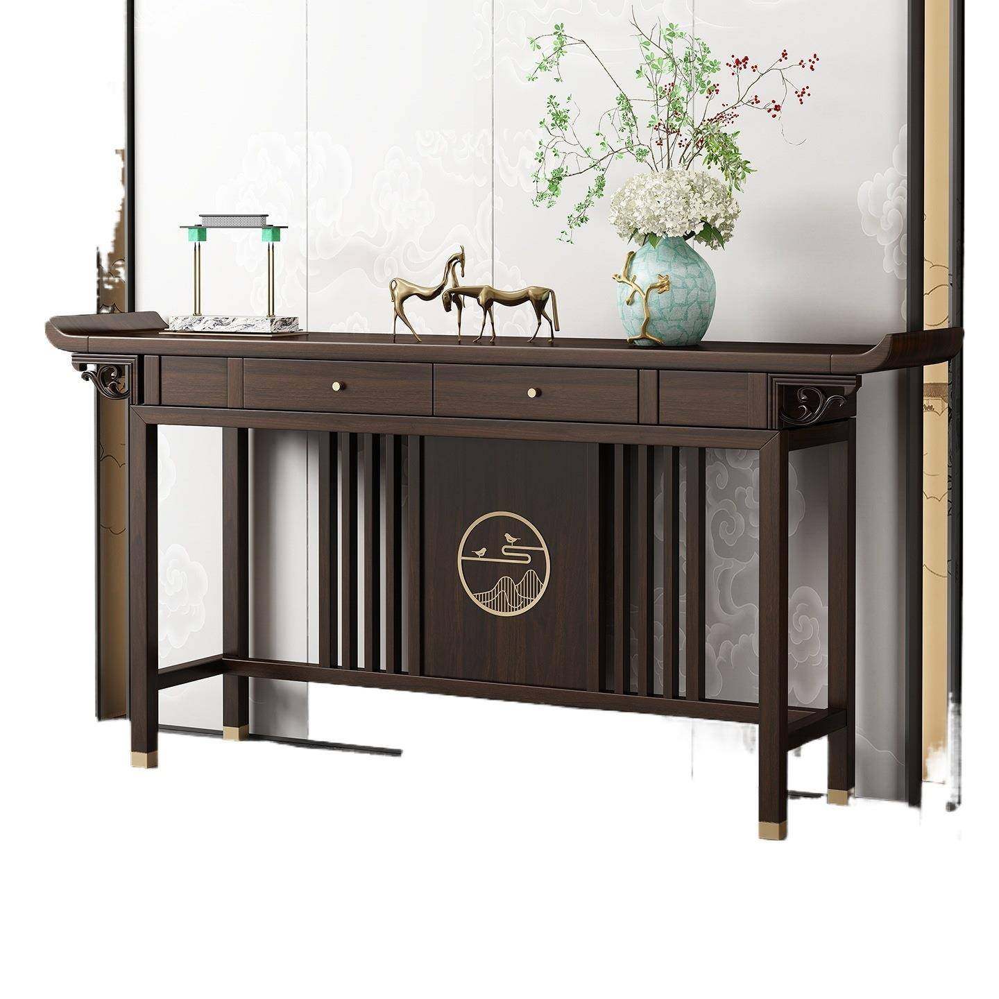 TKM中新中式关桌堂条案乌金入木户靠墙客厅供桌案几实木轻奢玄关,淘宝优惠券,粉丝福利购,淘宝优惠卷