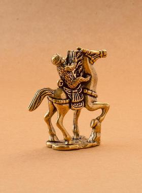 纯黄铜创意马上封侯摆件家居客厅书房桌面小摆件装饰摆设茶宠礼品