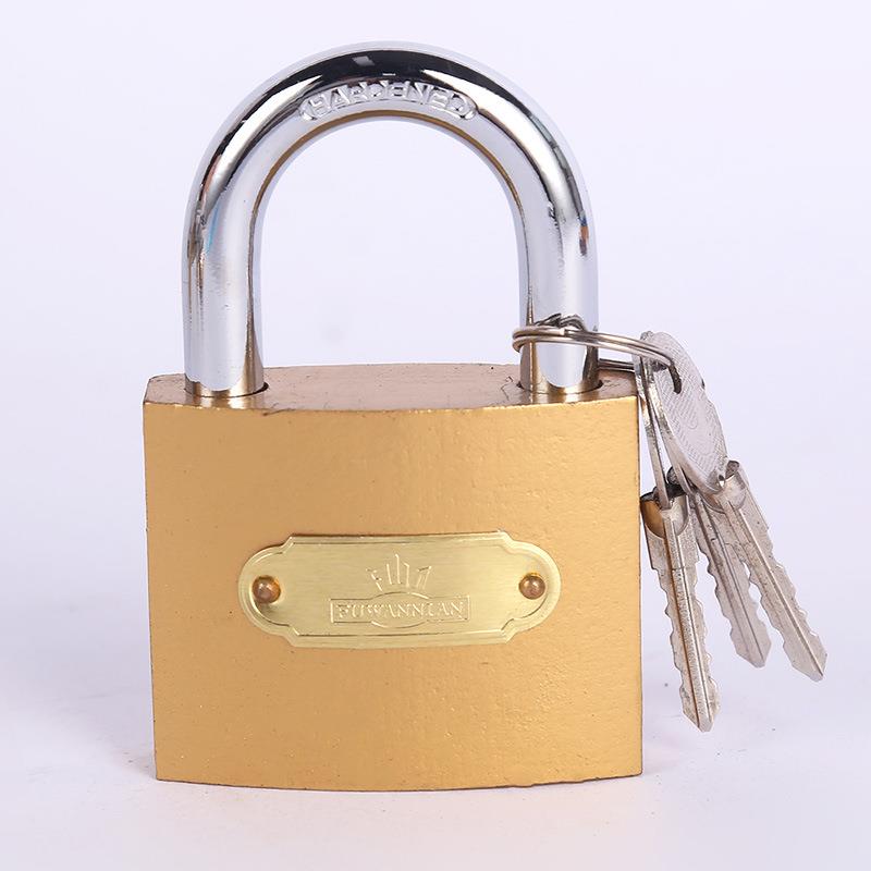 Thickened yellow imitation copper padlock, imitation copper small padlock, small copper lock, mutual opening padlock, chassis lock, mini imitation copper lock