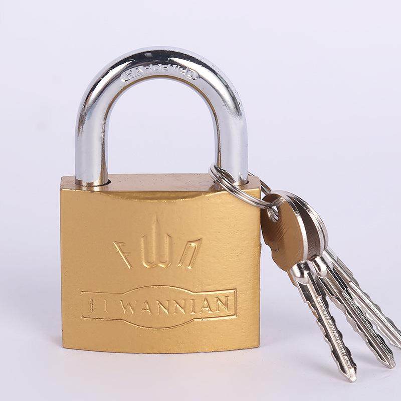 Thickened yellow imitation copper padlock, imitation copper small padlock, small copper lock, mutual opening padlock, chassis lock, mini imitation copper lock