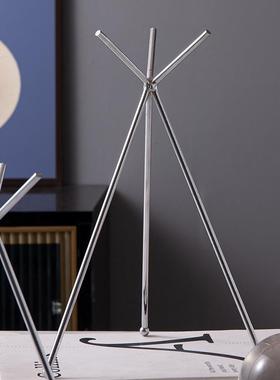 水晶球底座托架圆球形摆件支架 家用现代简约晶体铁艺三角支架