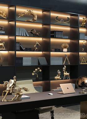 新款高档办公现室代厅轻奢摆件老板领导桌面摆设客高端酒柜柜子装