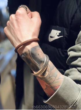 高档不同银匠 原创高桥盾92女5银开纯口手覆古泰银镯锯齿印第安男