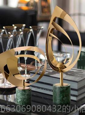 高档北摆件现代简约轻奢装欧饰家居酒柜工电视柜客厅艺品大品理石