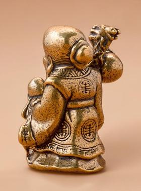 黄铜寿星摆件寿星公创意铜雕工艺品家居茶宠福禄寿桌面黄铜摆件