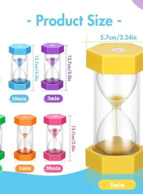 六角防摔沙漏计时器摆件儿童沙漏摆件高级感1-60分钟简约时间礼品