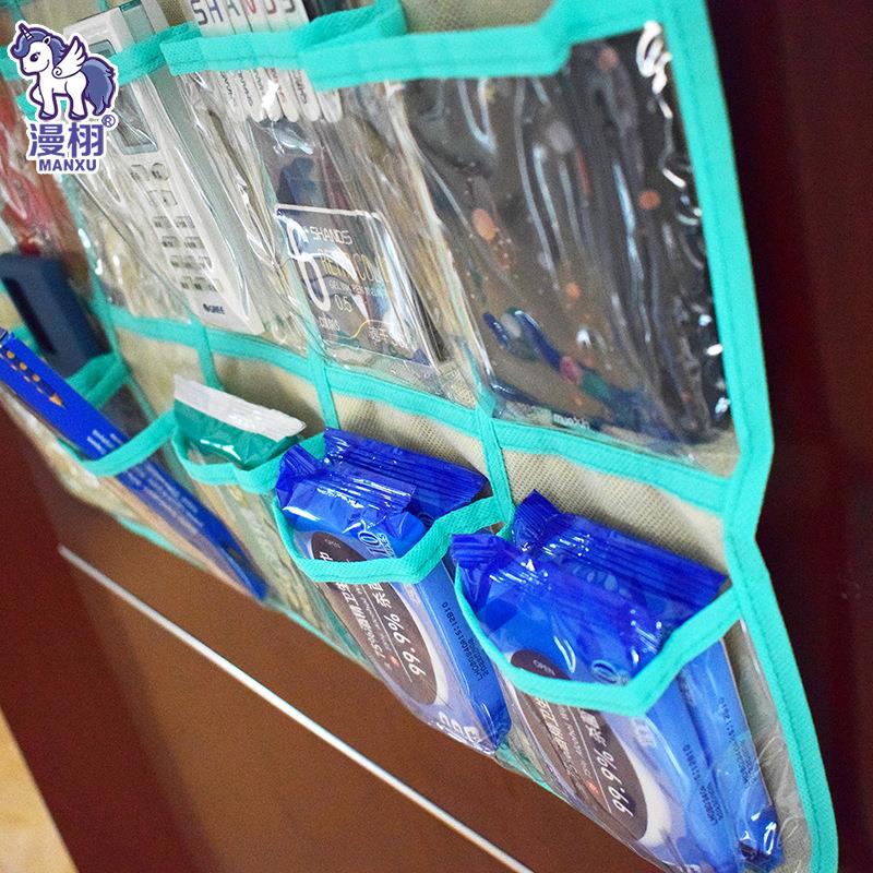 新款24格30格透明收纳挂袋学生卡片置物袋教室手机壁挂袋门墙整理 - 图1