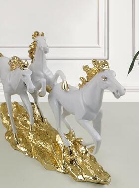树脂电小三飞马到功摆件bxgf653马摆镀件工艺品客厅装品饰办成公