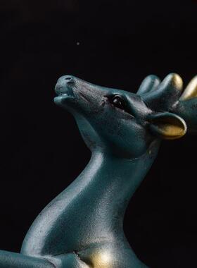 树脂工艺鹿车欧品式创意红酒件架摆桌面酒mks-0323吧摆饰拉装饰家