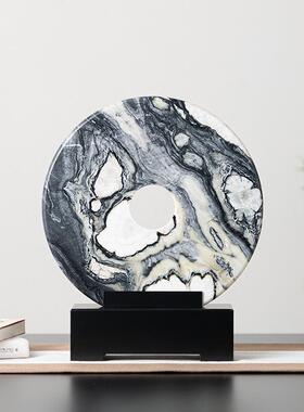 高档轻奢天板然大理RZB-2640石同壁心玉扣装饰品样房间书房电圆视