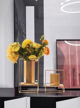 MC-TY-60现代简约金属花瓶客厅饰桌茶几餐插花摆件轻奢样板花器软