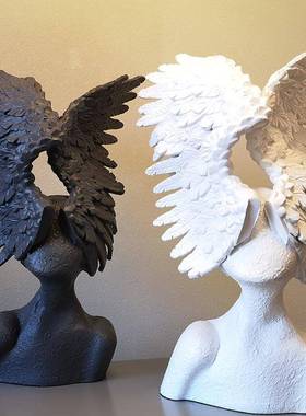 简约现创艺术人物雕塑摆样板意房间售楼处展厅酒店玄关代摆设VAB