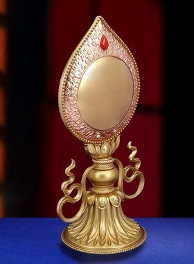 纯铜准提镜宝镜家用供具准提宝镜家居用品摆件24cm