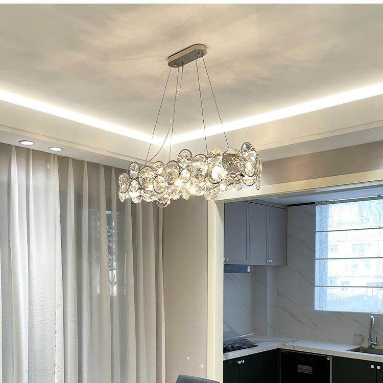 后现轻奢客563厅泡泡水晶吊灯圆形简约高大代气卧室设档计师灯具,淘宝优惠券,粉丝福利购,淘宝优惠卷