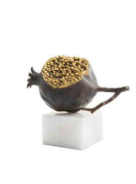 新PZ489摆中式仿书大理石创意石榴件样板间软装家居书房柜装床头