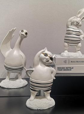 现代简约创意个性软设可爱卡通物动摆件MDD客厅样板房摆儿童房家