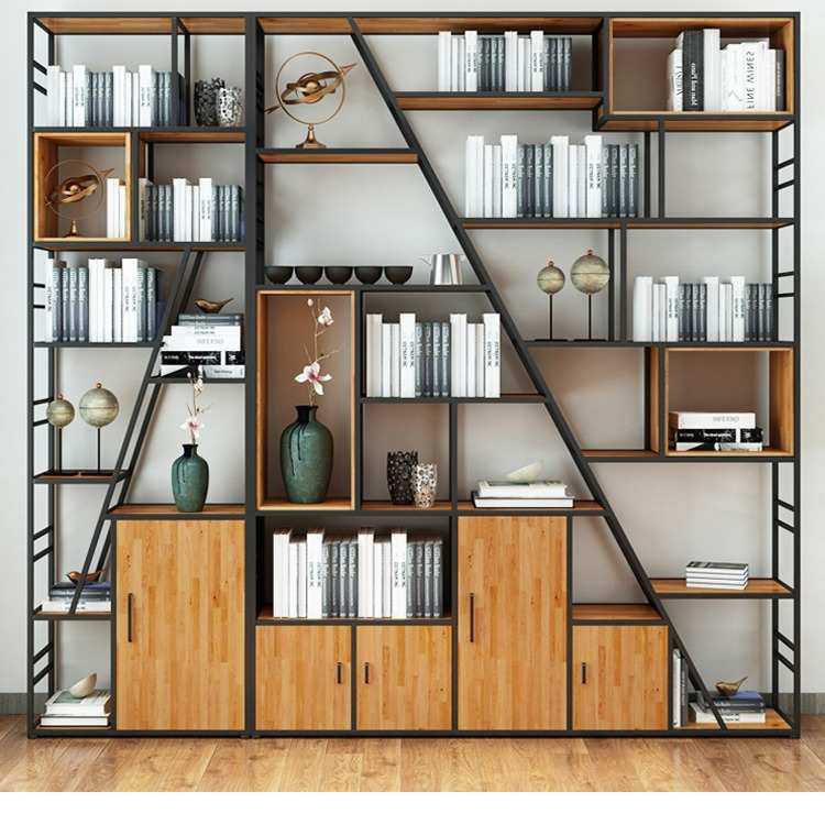 铁艺书架置物架落地多层收纳书柜现代客厅北欧书房实木办公室隔断,淘宝优惠券,粉丝福利购,淘宝优惠卷