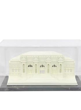 简约现代PZ638筑建摆大理石底座亚力克罩件雕塑浮雕样板房书房客