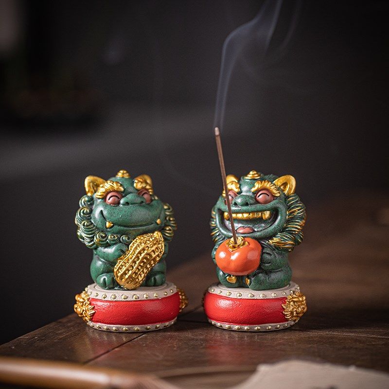 招财石狮子一对可爱治愈系好事发生创意工艺品摆件公司个人伴手礼,淘宝优惠券,粉丝福利购,淘宝优惠卷