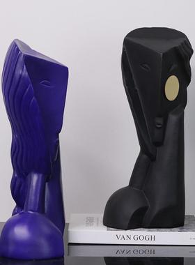 简约现样代抽象人物雕摆EFX件板间客处厅卧室售楼创意塑家居人物