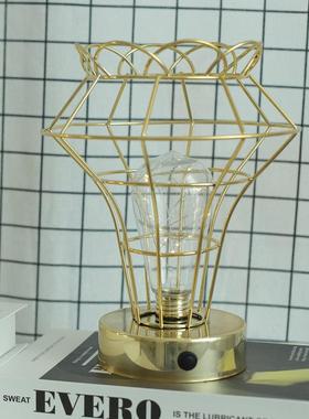 LED铁艺造型灯家居装饰台灯圣诞创意小台灯餐桌吧台花形小夜灯