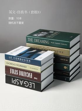 高档贝汉美假书现代英文彷真书北欧简约书柜饰书套创装意道具书盒