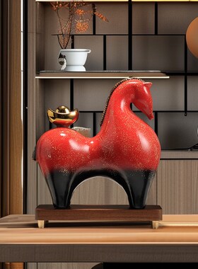 马上有钱摆件招财办公室装饰品高档新中式客厅博古架店铺开业礼品