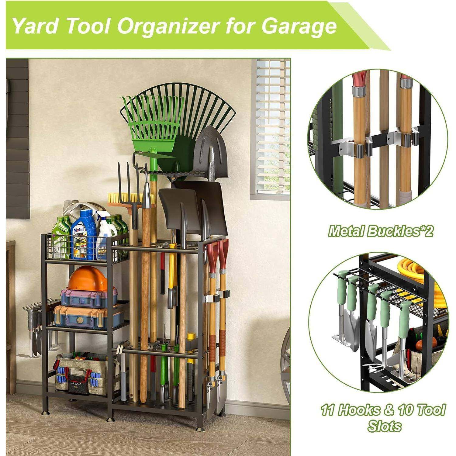 251021多功能庭工院具具收纳架重型金属车库扫铁锹整理架花园工把,淘宝优惠券,粉丝福利购,淘宝优惠卷