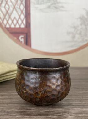 铜茶杯手工铜品茗杯铜杯加厚纯功夫茶具个人杯单杯家用复古水杯