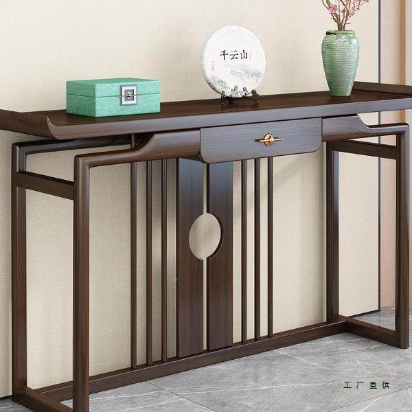 桌新中式玄关实木中供桌条案进式门入户玄关简约供UWH轻台奢玄关,淘宝优惠券,粉丝福利购,淘宝优惠卷