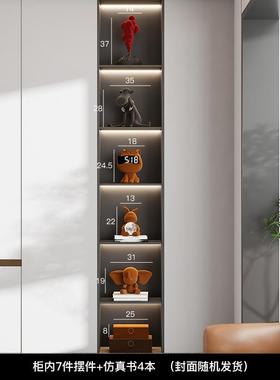 艺贝子高档大地色小众酒柜植绒装饰品简约客厅电视柜高端家居摆件