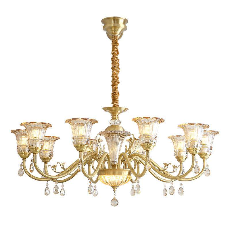 美式轻奢全铜客厅灯欧式水晶全铜吊灯别墅餐厅卧室灯中山灯具,淘宝优惠券,粉丝福利购,淘宝优惠卷