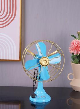 铁艺风扇模NZG型旧复古工艺品摆件道具品港风商做用家居软装饰电