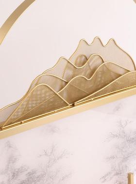 新中式现代轻奢假山样板房书房玄关摆件办公桌博古酒店软装饰品