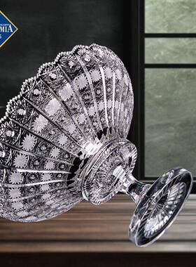 BOE盘MIA捷克进口水晶H玻璃果手工雕刻精刻果785854果盆斗客厅茶