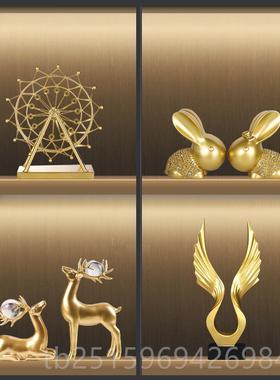 高档简约现代轻奢兔子摆高档家视居卧室客厅酒柜装件饰品电柜玄摆