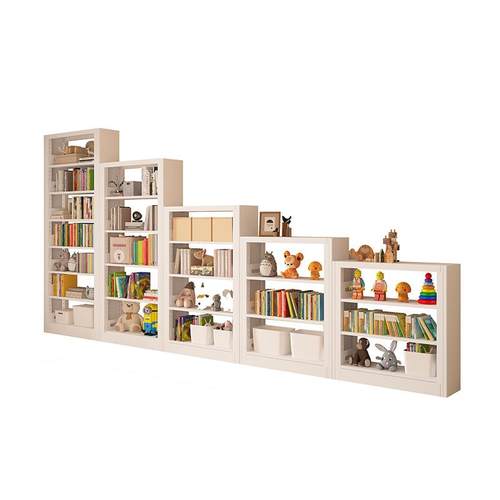 钢制图书馆书架家用儿童书架置物架落地铁艺书柜阅览室书籍绘本架 - 图3