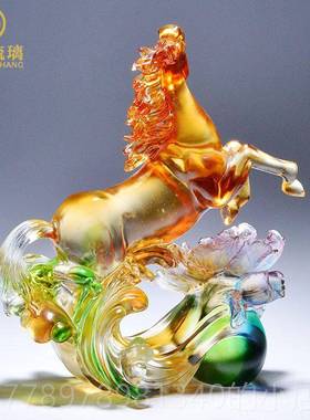 高档琉柜马工艺品办公室客厅酒装饰摆件送领导生礼物男士实用高日