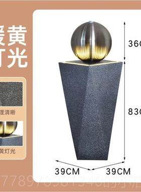 高档简约流水摆件循环水落创流水器厅玄关轻奢地水系景观八意方客