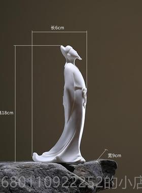 正品龙器禅意李白陶瓷物摆博件创人意中玄关古架茶室式软装饰工艺