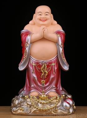 正品弥脂勒佛菩萨佛像大肚开心笑佛招财家室用客厅公办店铺供奉树