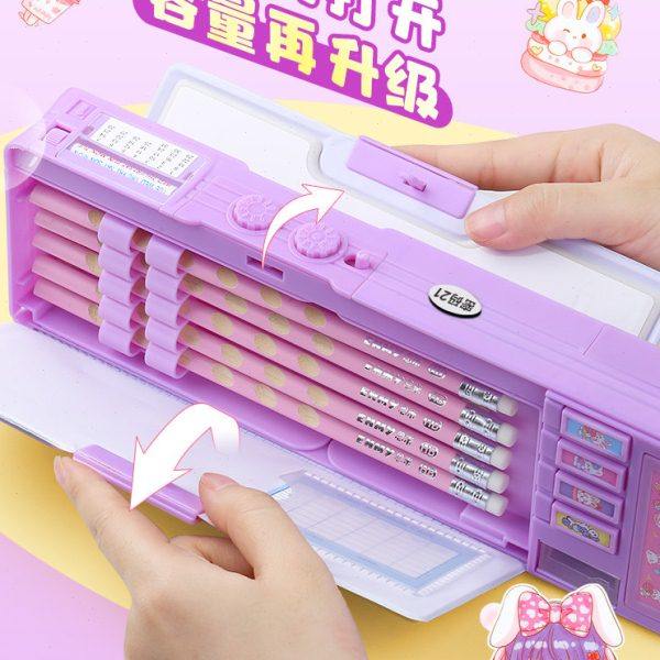 多功能文具盒女孩款密码锁自动铅笔盒女款机关儿童笔盒女小学生笔,淘宝优惠券,粉丝福利购,淘宝优惠卷