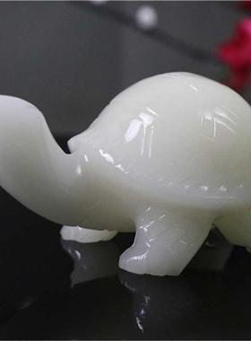 天然阿富龟白玉龙家居饰品工艺品桌摆件床汗F87T877S头柜摆设办公