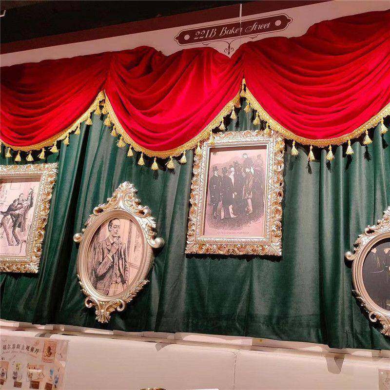 婚庆幔头红色纱幔背景波帘走头62160Z92廊置楼梯扶手装浪饰布丝绒,淘宝优惠券,粉丝福利购,淘宝优惠卷