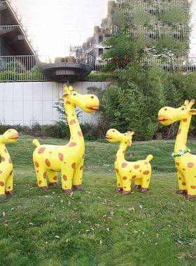 2069-卡户外卡摆通长装颈鹿玻璃钢雕塑园林园景观幼儿园商场主题