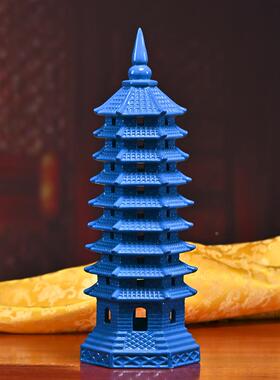 造趣瓷文昌塔九层9层家居书房办陶室桌书桌白TM-65853瓷面宝塔公