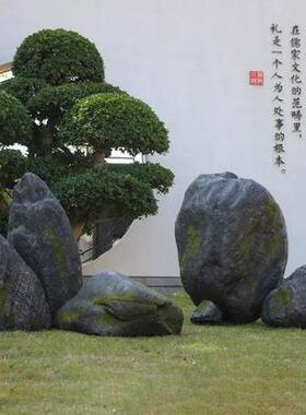 空心景石头造庭院花园tj#sdu+j美化装饰玻璃钢假山中石式景观石摆