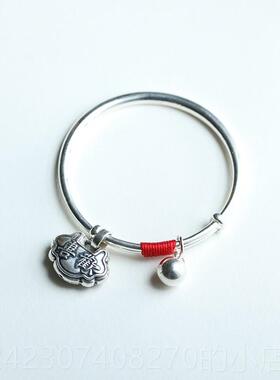 正品愿一欢生喜你 宝宝纯银99足银手镯喜竹原礼创设计朋友生日物